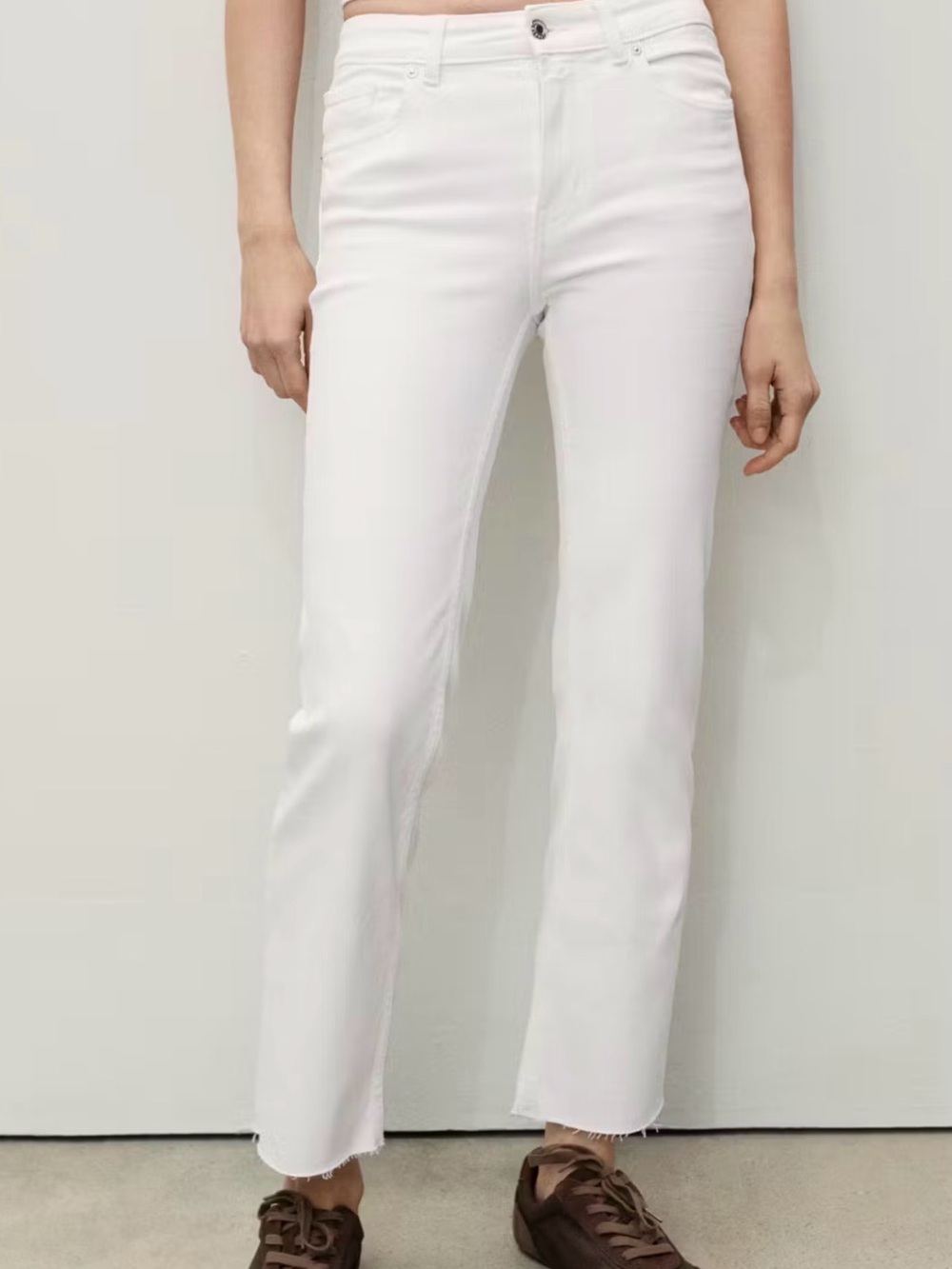 Mango Sienna High-Rise White Jeans